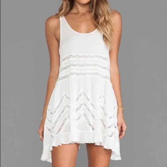 Free People Dresses & Skirts - Intimately Free People Trapeze Voile Tiny Dot Trapeze Slip Dress - White